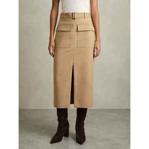 REISS OAKLEY Cargo Pencil Skirt With Cotton